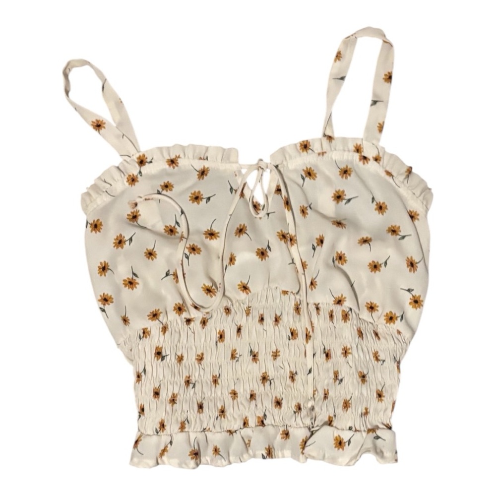 Floral Print Cream Top